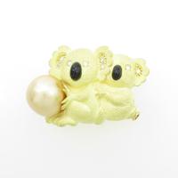 K18YG コアラ シロチョウパールブローチ20％引き