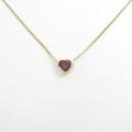 K18YG ハート ガーネットネックレス