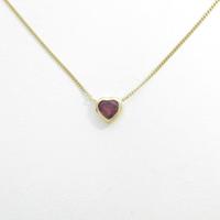 K18YG ハート ガーネットネックレス