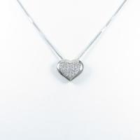 K14WG ハート ダイヤモンドネックレス