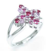 K18WG クロス ルビーリング